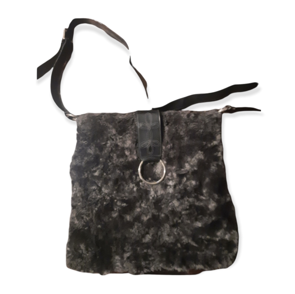 Faux fur crossbody bag